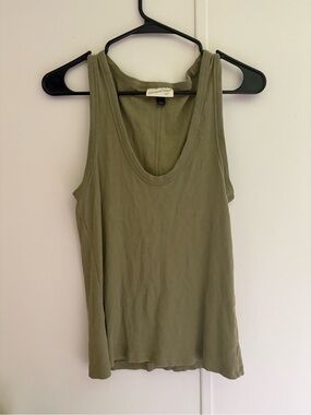 Universal Thread Olive Scoop Neck Ribbed Tank